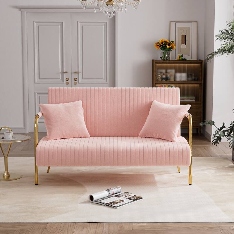 Ouyessir Upholstered Loveseat, Tufted Back Couch, Accent Armchair with 2 Pillows