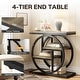 preview thumbnail 5 of 46, Industrial 4-tier Wood Narrow Side End Table with Storage Shelves