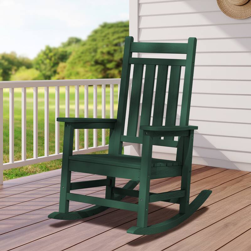 HDPE Outdoor Patio Rocking Plastic Adirondack Chair