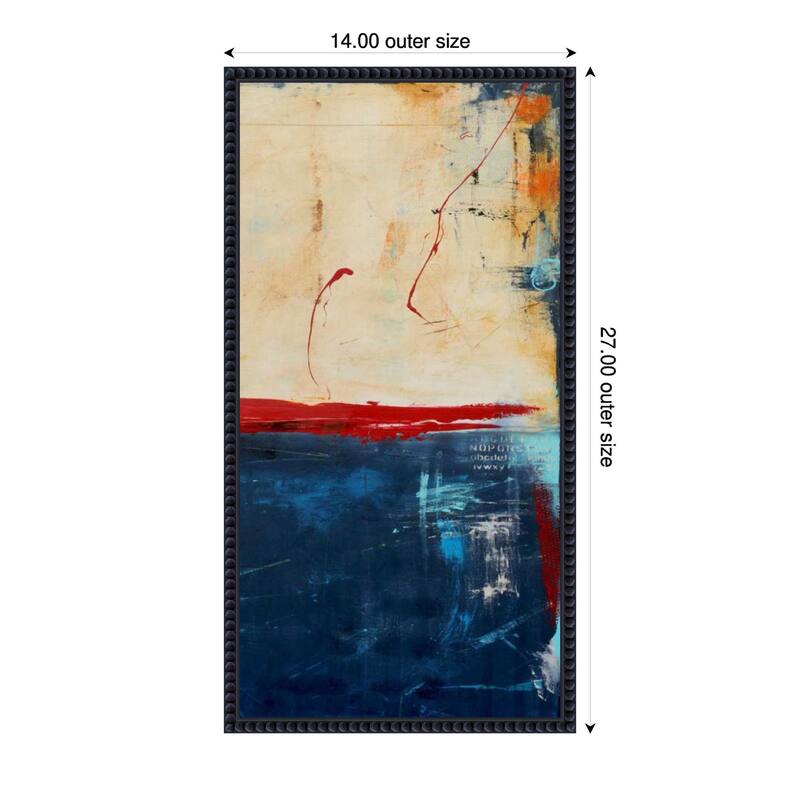 LA Strip No. 2 by Erin Ashley Framed Canvas Wall Art Print - Plastic - 14 x 27 in - Black