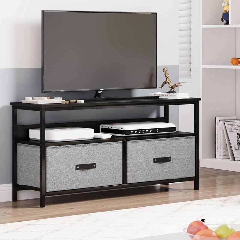 50 Inch TV Stand for Bedroom Small TV Stand Dresser with Drawers and Shelves