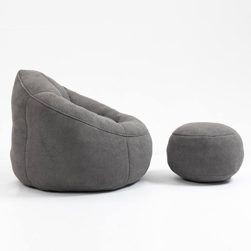 High Pressure Foam Bean Bag Sofa Chair with Footrest