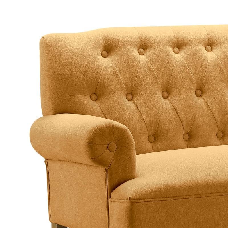 Moser Bay Arete Upholstered Tufted Settee Chesterfield Style Loveseat, Velvet or Linen