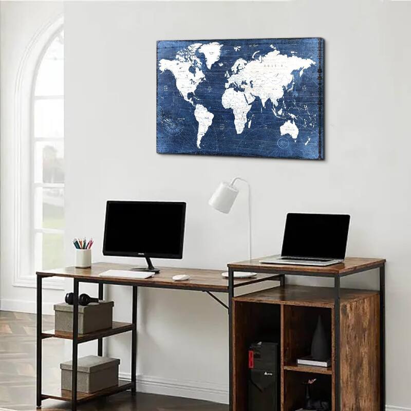 World Map Canvas Wall Art