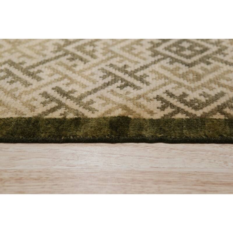 Black Handmade Wool Transitional Rug 10' x 14' - Hand Knotted Natural Dyes Soft Pile Cotton Foundation - N/A