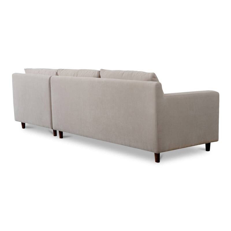 NADAAL STUDIOS Veyric Right-Facing Sectional Sofa, High Back, Chenille Performance Fabric, Feather Blend Seat, Seats 4, White