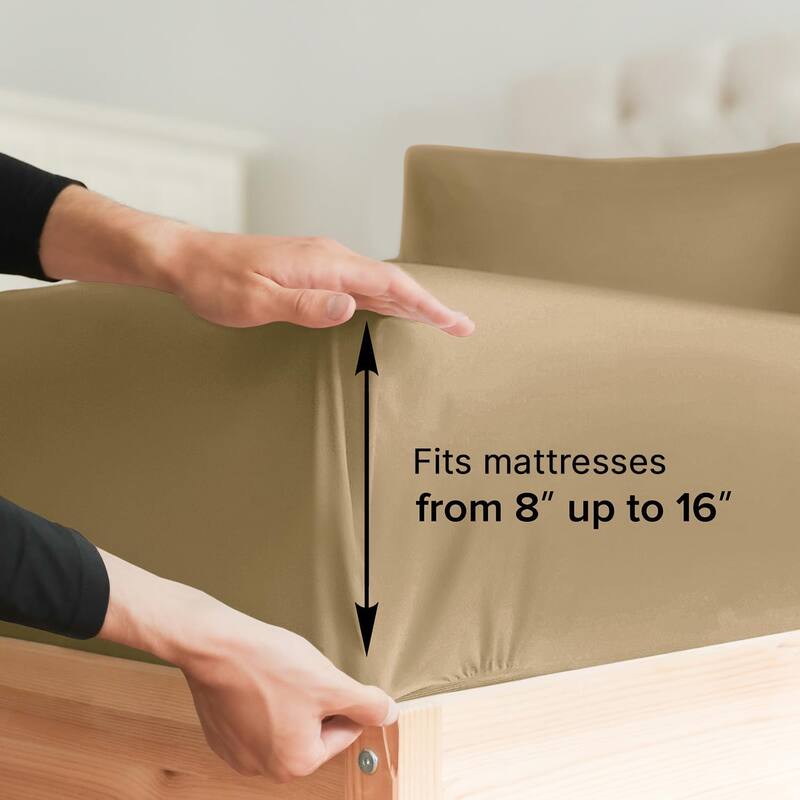 CGK Linens Microfiber 8" - 16" Deep Pocket Soft Fitted Sheet