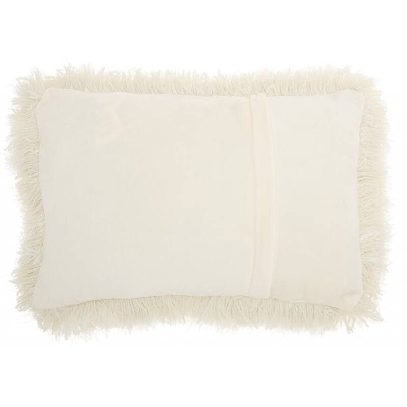 HomeRoots 14" X 20" Slate Gray Faux Fur Throw Pillow
