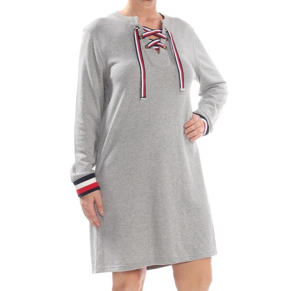 tommy hilfiger lace sleeve dress