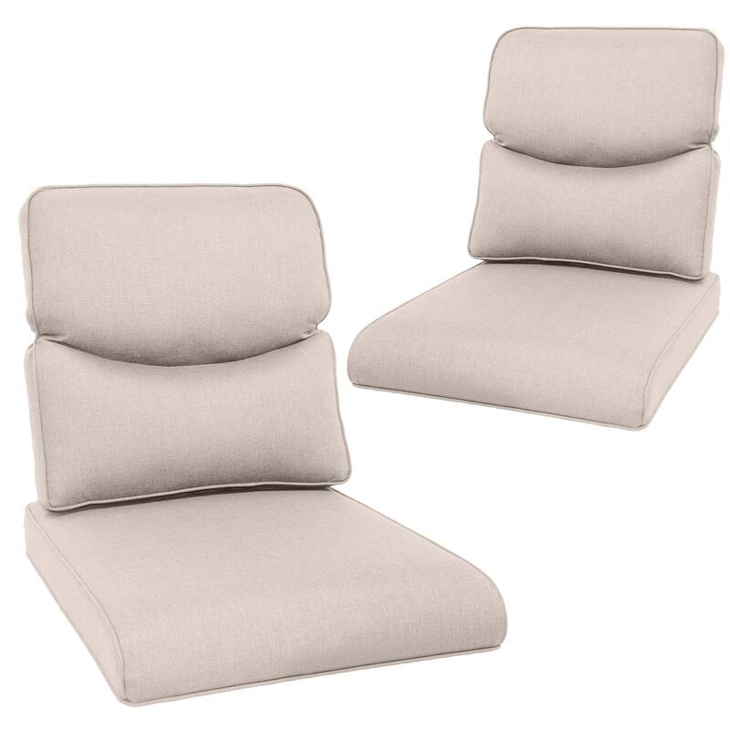 Pocassy 22x25x4 Inch Outdoor Cushion for Swivel Chairs Sofa Set - Beige Cushion - 2 Set Seat & Back Cushion