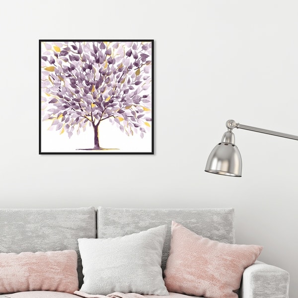 Shop Oliver Gal Amethyst Tree Floral And Botanical Wall Art Framed Canvas Print Botanicals Purple White Overstock 31793699