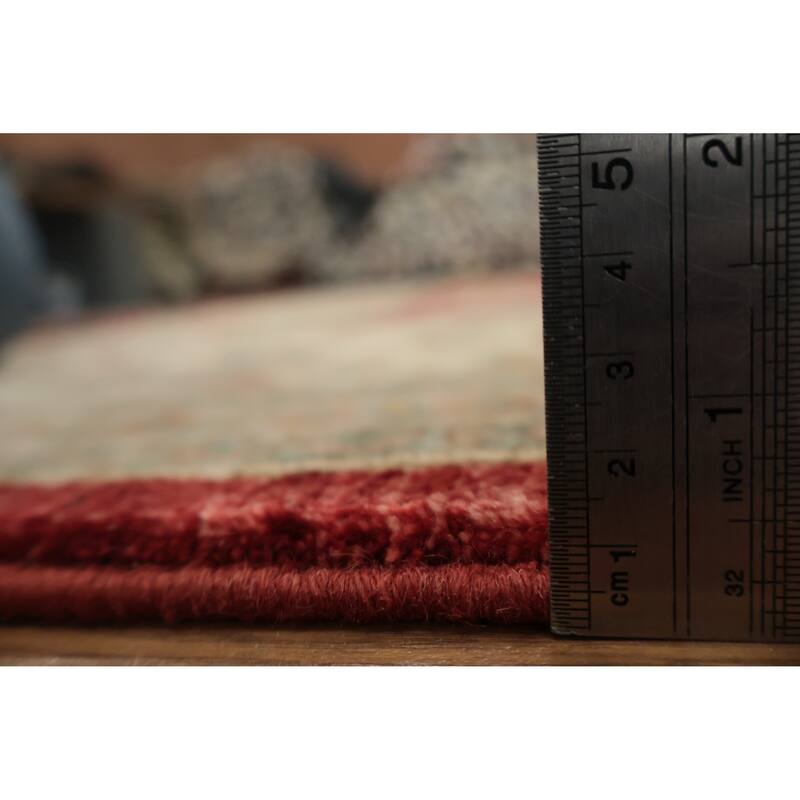 Hand Knotted Oriental 100% Wool Carpet Traditional All-Over Red Ziegler Area Rug - 11' 10'' X 9' 0''