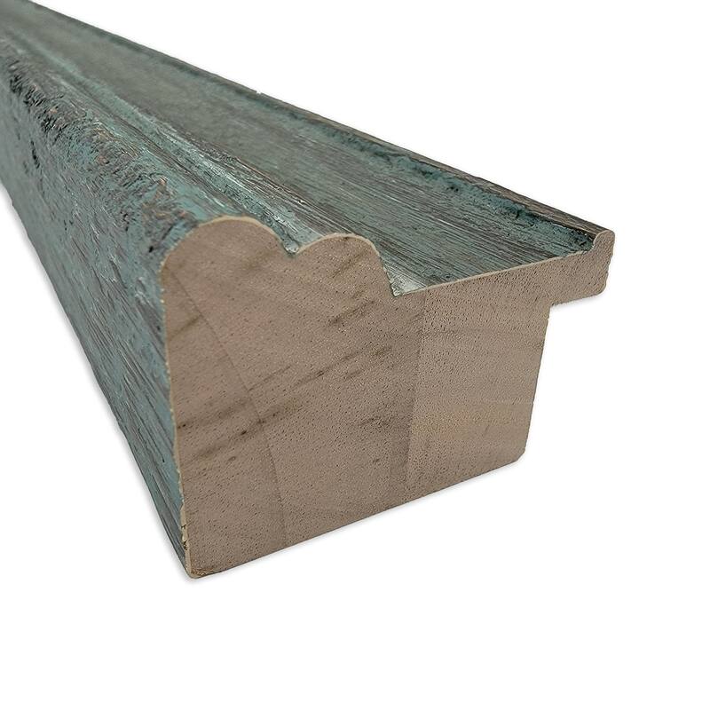 Upcycled Teal Grey Wood Framed Natural Corkboard Bulletin Board