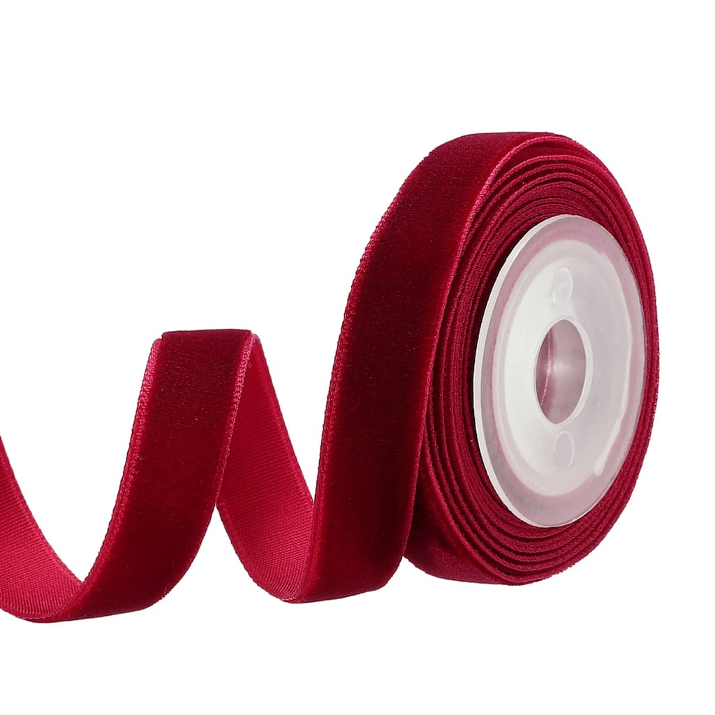 0.35" x 2.18 Yard Ribbon Single Faced Velvet Spool for DIY