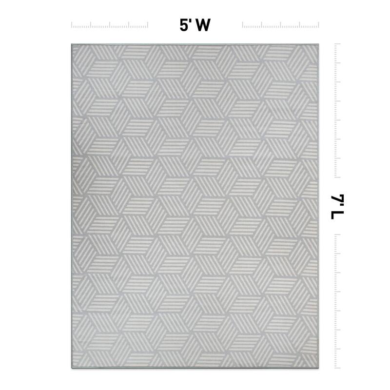 Contemporary Geometric Cubes Indoor/Outdoor Area Rug