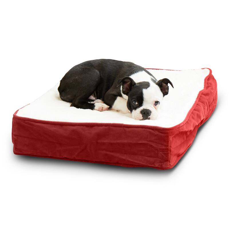 Happy Hounds Ozzie Deep Red Orthopedic Dog Bed - Extra Small (24"x18")