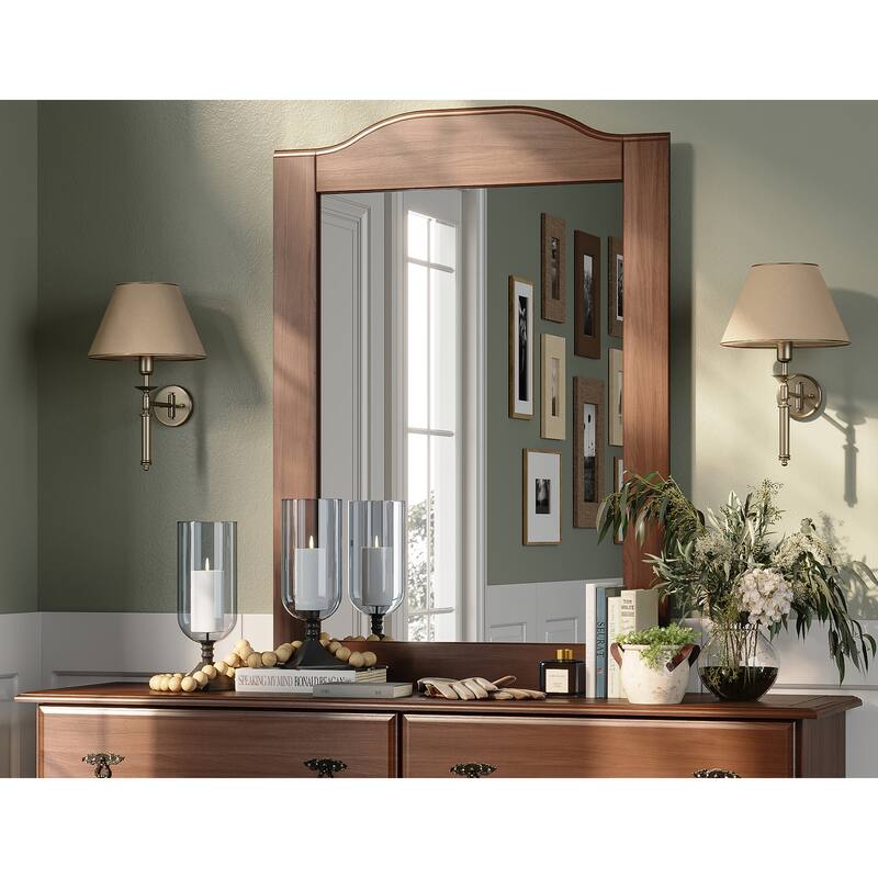 100% Solid Wood Frame Mirror for Kyle 6-Drawer Dresser by Palace Imports - Mocha