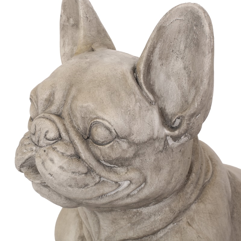 Delamore Outdoor French Bulldog Garden Statue by Christopher Knight Home