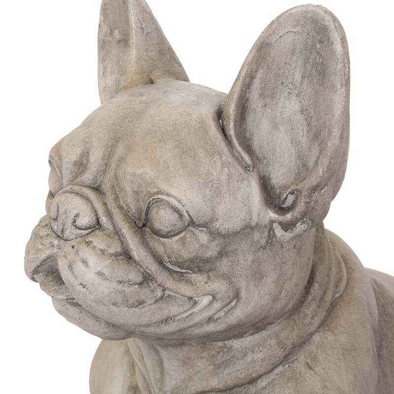 Roomfitters 17-Inch French Bulldog Garden Statue, Cast Stone Outdoor Dog Sculpture