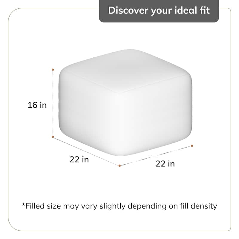 Jani 22-inch Ottoman Pouf - Handcrafted Handmade Ottoman for Seating, Footrest, Home Decor for Living Room, Bedroom