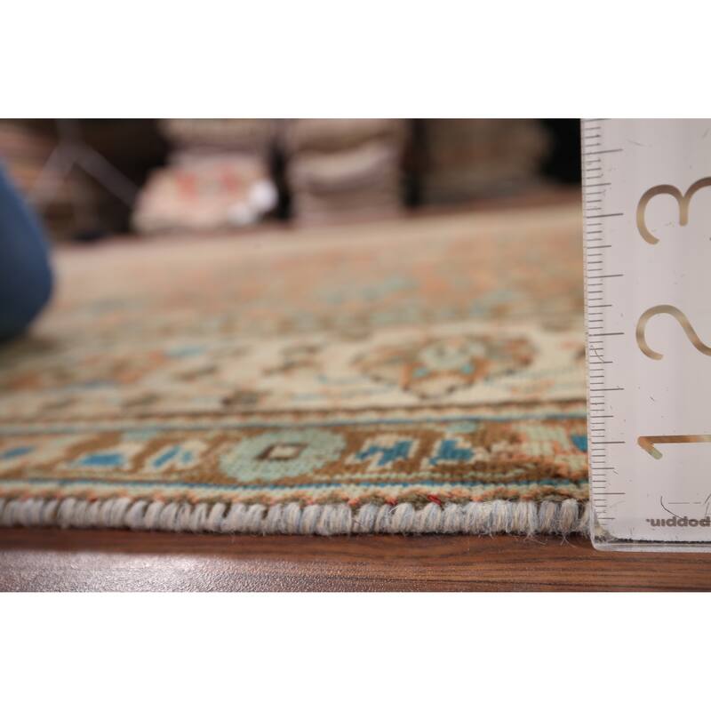Distressed Tabriz Persian Vintage Rug Hand-Knotted Wool Carpet - 6'7" x 9'8"