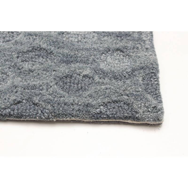 ECARPETGALLERY Hand Tufted Timeless Charcoal Wool Rug - 5'0 x 8'0