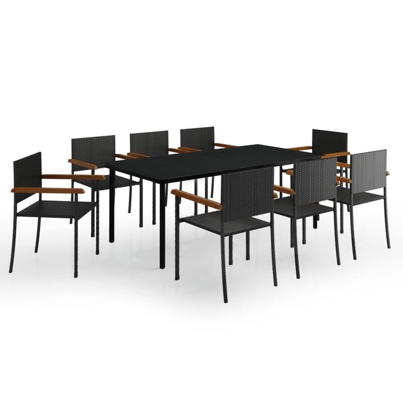 vidaXL Patio Dining Set Outdoor Dining Set Garden Table and Chair Set Black