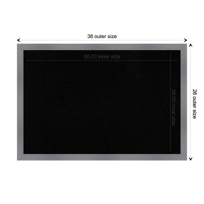 Edwin Grey Wood Framed Black Corkboard Bulletin Board - Board Size 36x24