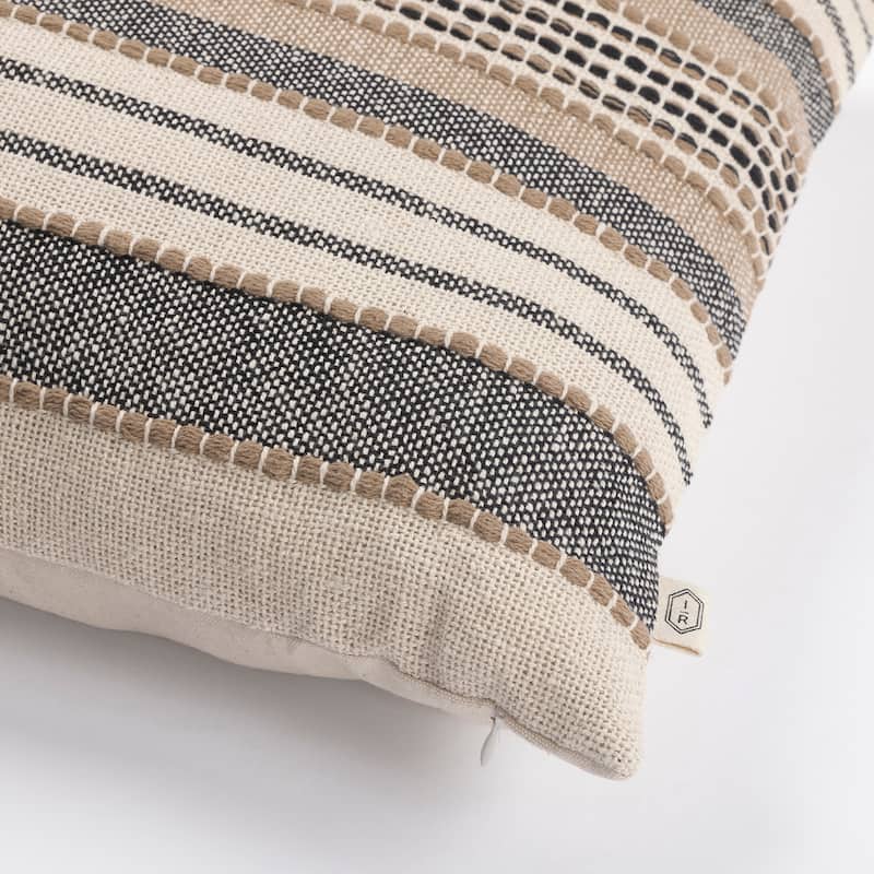 Indigo Road by Egypt Sherrod Azzo Multi-Weave Stripe Cotton 1-Piece Decorative Pillow