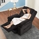 preview thumbnail 12 of 37, Corduroy Recliner Chair, Manual Recliner Sofa with Handle, Pillow Top Arms, Thick Padding, Side Pocket, 330Lbs Capacity