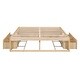 preview thumbnail 6 of 11, Antique Natural Queen Size Platform Bed with 6 Storage Drawers