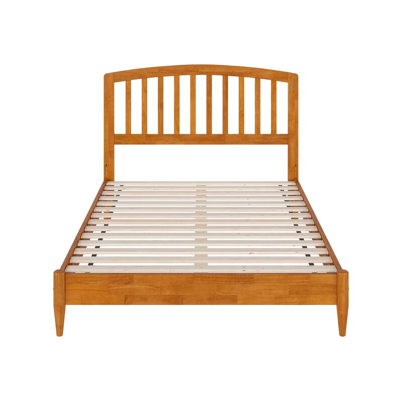 Quincy Full Solid Wood Low Profile Platform Bed in Light Toffee
