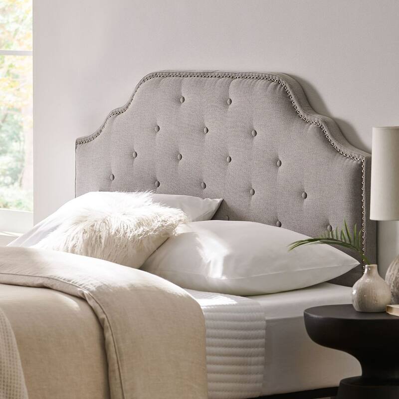 Queen & Full Tufted Headboard with Nailhead Trim by Christopher Knight Home