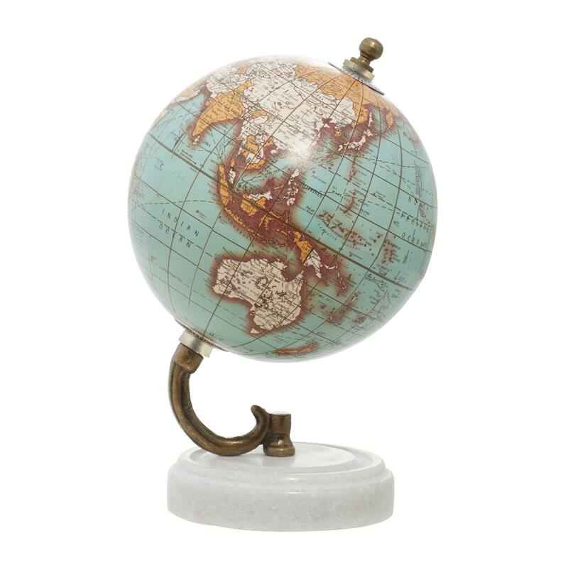 Teal, Black or White Marble Globe with Marble Base