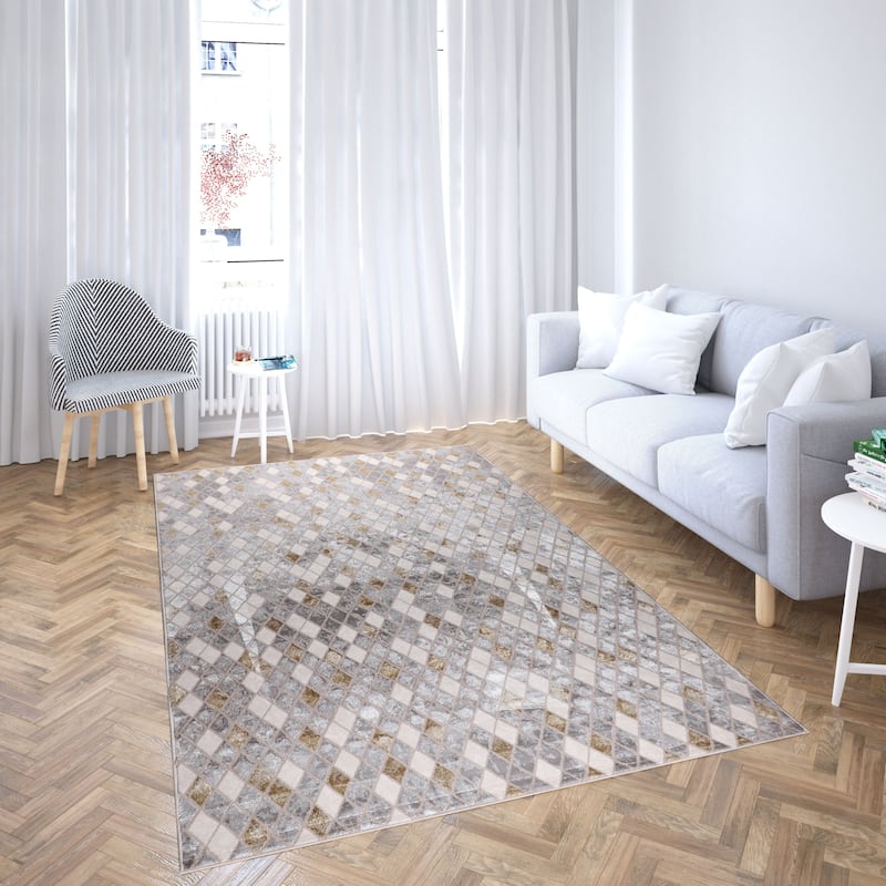 Viana Collection Modern Abstract Area Rug
