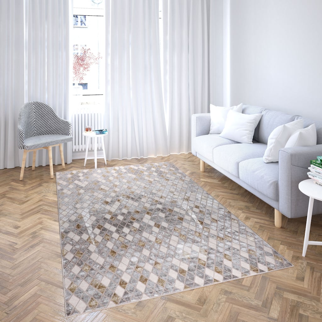 Viana Collection Modern Abstract Area Rug