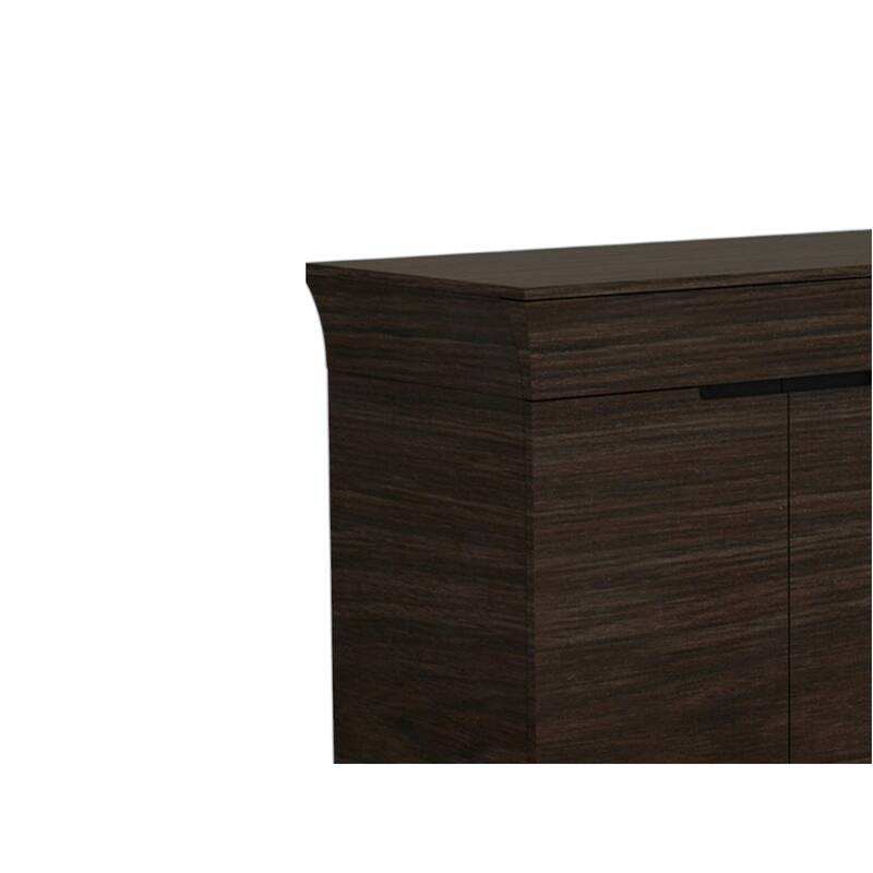 HomeRoots 70" Dark Brown Two Drawer Buffet Table with Four Doors - 70' X '31' X '18