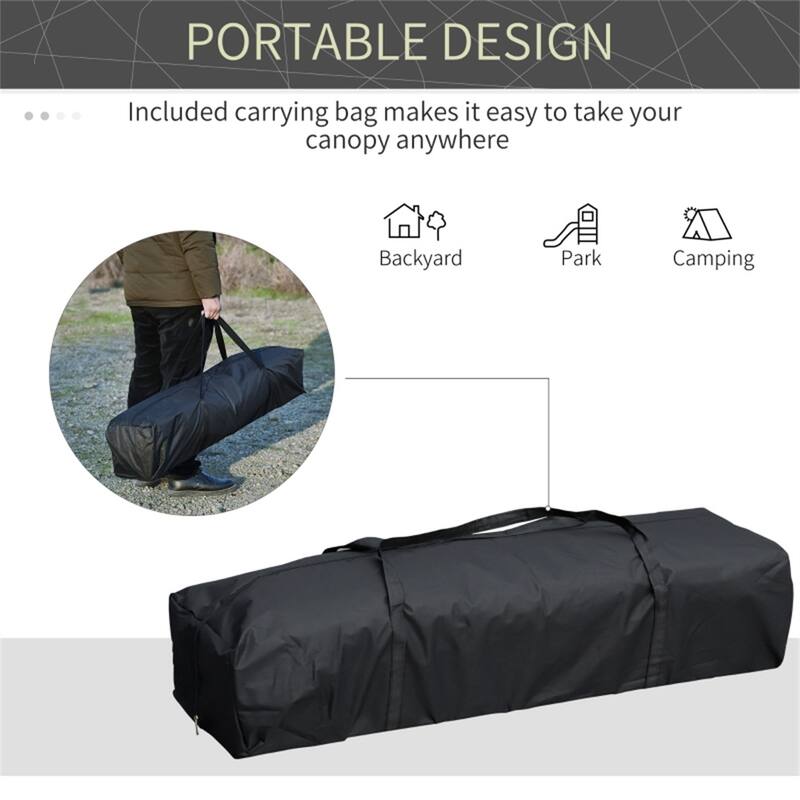 Pop-Up Canopy Tent with Steel Frame and Adjustable Slant Legs - 230.25” L x 116.25” W x 106.25” H