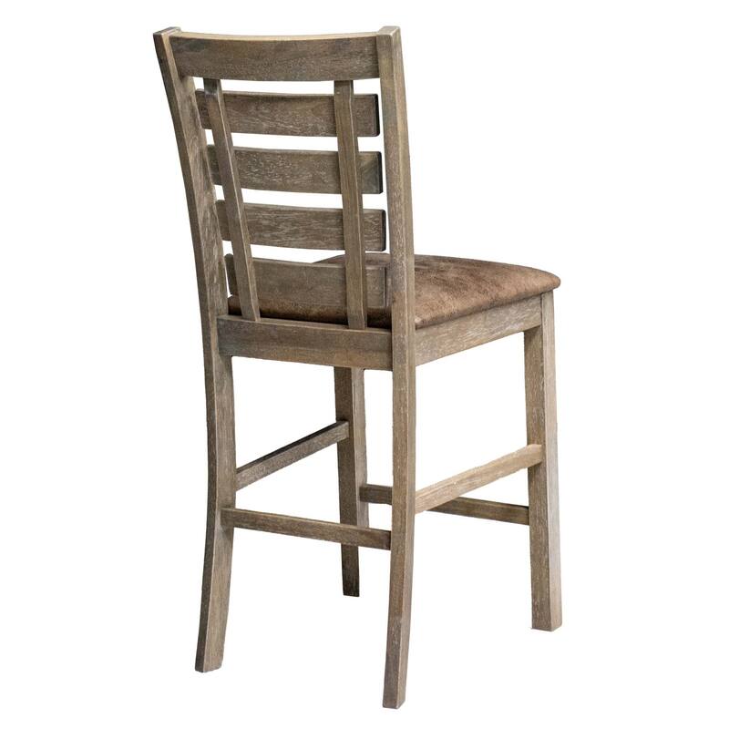 Set of 2 Dining Counter Height Chairs - Grayish Brown