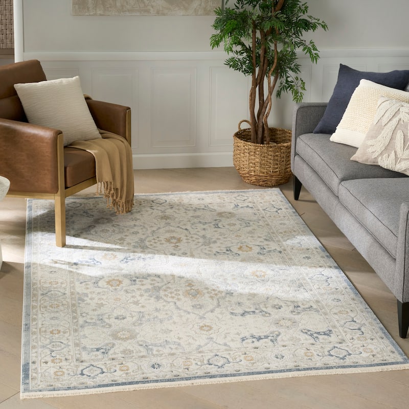 Nourison Pardis Indoor only Blue Persian Area Rug - Light/Blue - 5'3" x 7'