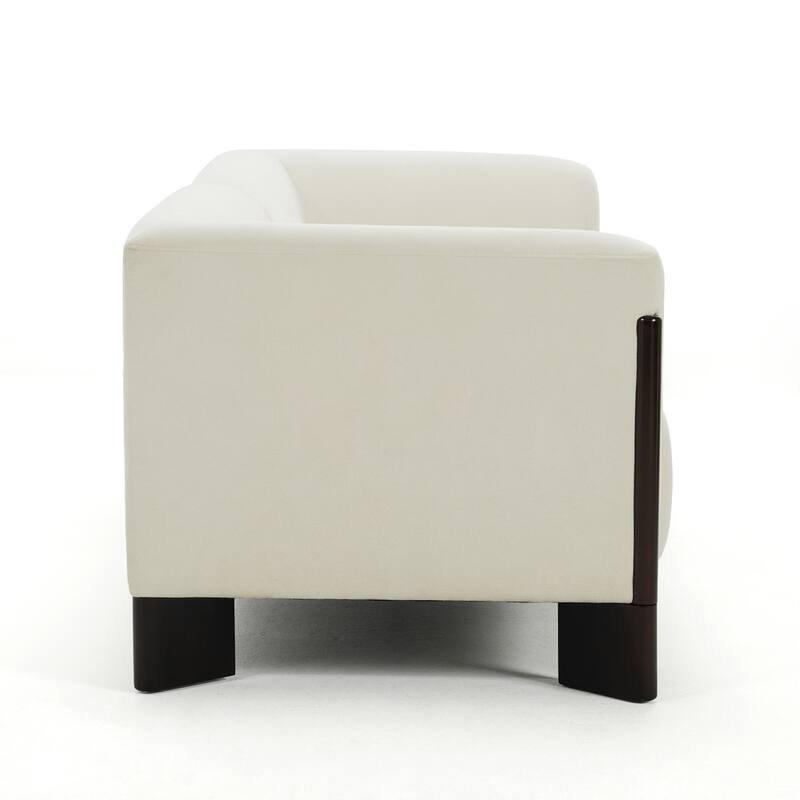 Mid-Century Tuxedo Arm Roomy Barrel Chair Oversized Loveseat Sofa