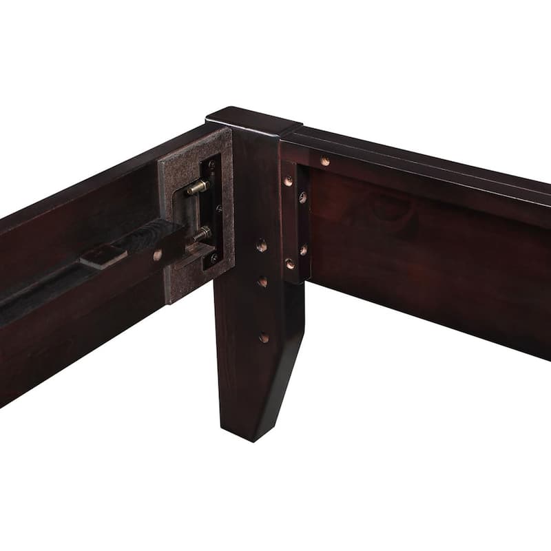 Queen Size Wood Platform Bed with Tapered Legs and Headboard Ready
