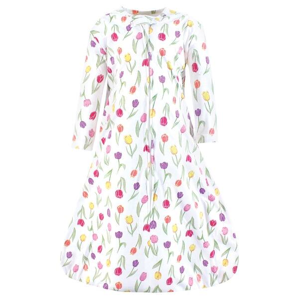 slide 1 of 1, Hudson Baby Infant Girl Long Sleeve Cotton Jersey Sleeping Bag, Sack, Blanket, Spring Tulips 0-6 Months - Spring Tulips