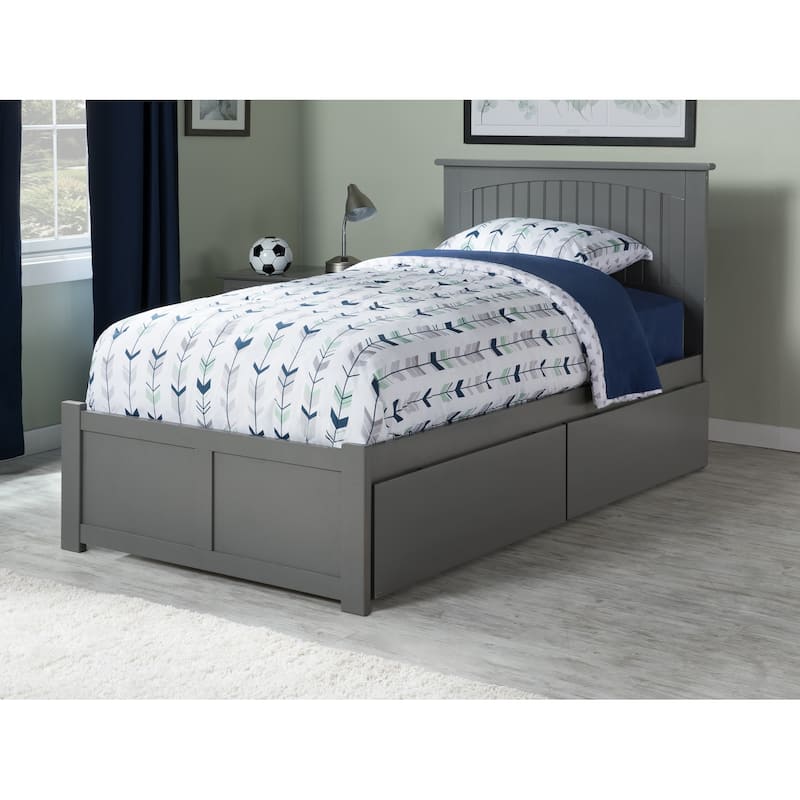 Platform Bed - Storage Bed with Flat Panel Footboard & USB Charger