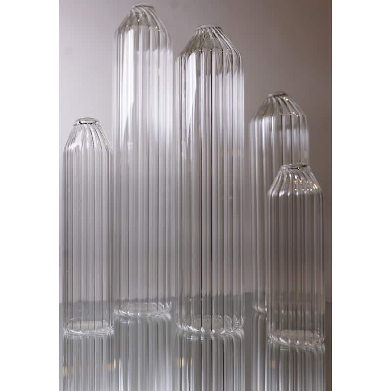 Glass Tabletop Bottle Vase - 8" - Clear