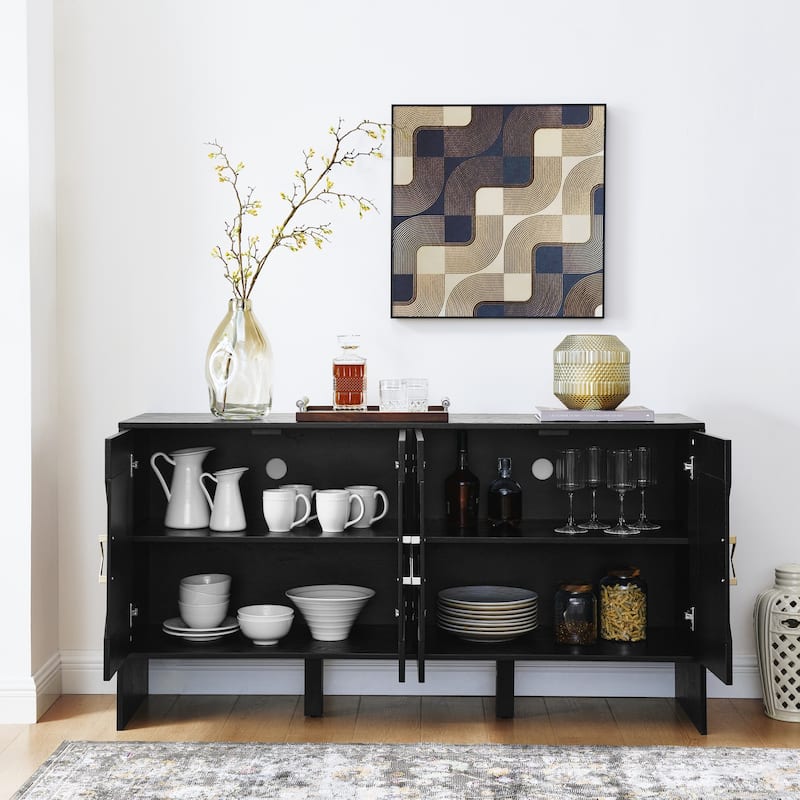 60" Mid Century Modern Sideboard Buffet Cabinet with Storage, TV Media Console, Storage Cabinet