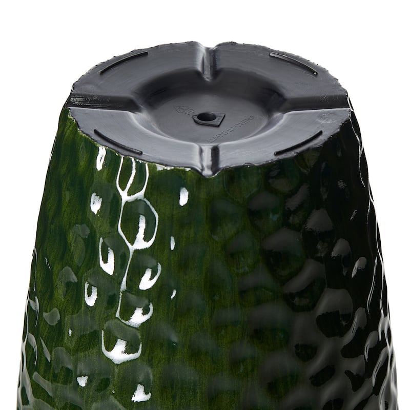 Glitzhome 23.75"H Set of 2 Oversized Eco-Friendly PP and Stone Honeycomb Textured Blue/Green/Red Tall Plastic Planter