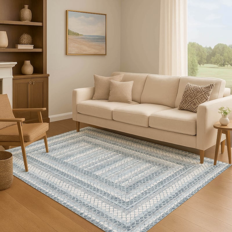 Premium Washable Super Soft Modern Borders Mayfield Rug