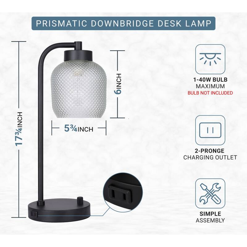 Kenroy Home Prismatic 1-Light Desk Lamp - Black