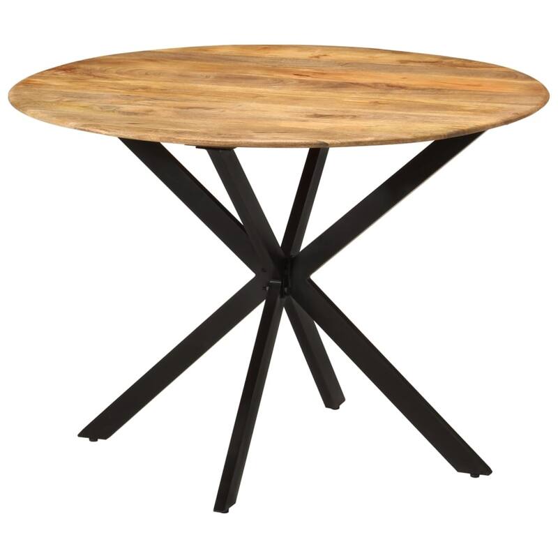 vidaXL Dining Table Ø43.3"x30.7" Solid Wood Reclaimed and Steel - Brown